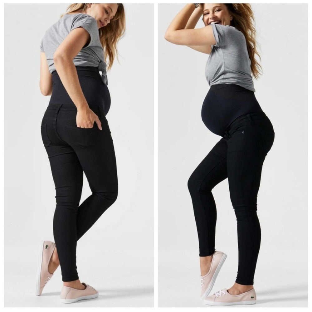 BLANQI Maternity Belly Support Skinny Jeans in Black Clean Wash Size 0